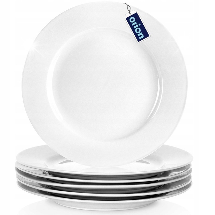 Orion, 6 db-os desszert tányér készlet, 19x19cm, fehér