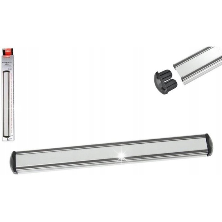 Mágneses késtartó léc, Orion, 39x4,5x2cm, alumínium, ezüst
