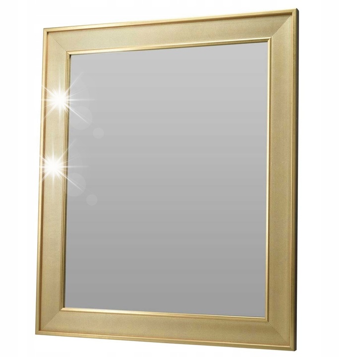 Tükör, H&S Decoration, 49,5x59,5 cm, arany keret, 4 akasztóhorog