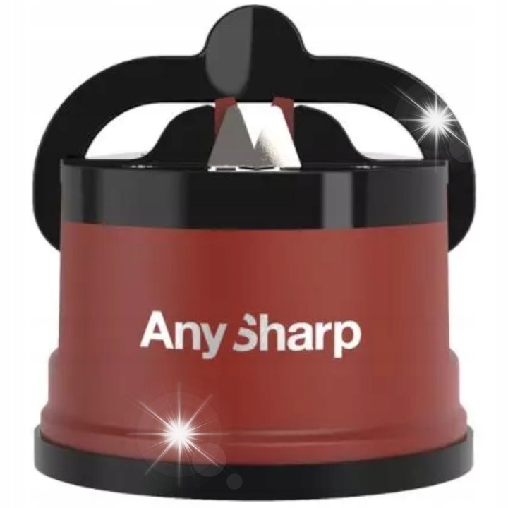 AnySharp Classic késélező, 2 volfrám-karbid lemez, piros, kompakt méret