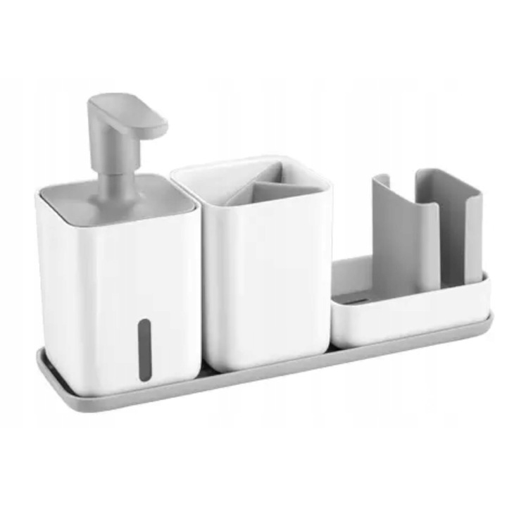 Tescoma konyhai rendszerező, adagolóval és kefetartóval, 28x17x8,5cm, többszínű