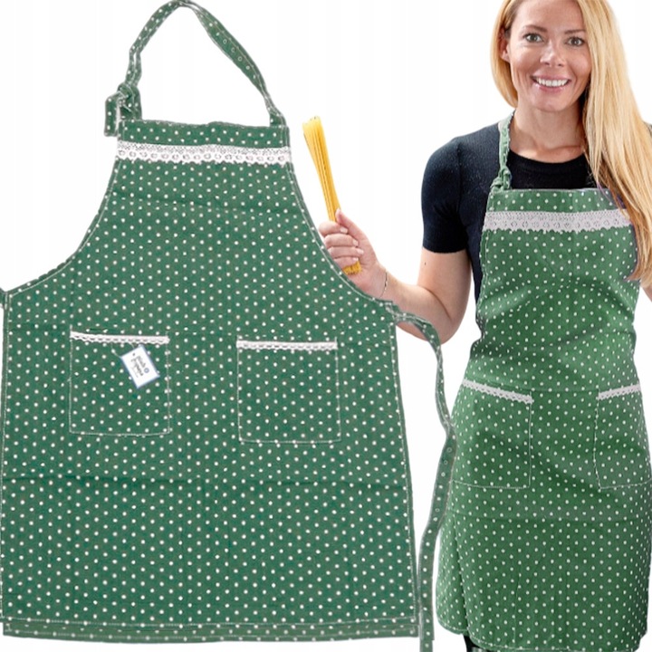 Sort de bucatarie, model buline, 2 buzunare, verde-albastru, 56x78cm