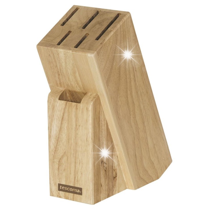 Поставка за прибори Tescoma Woody, 5 ножа, 16x8см, каучуково дърво