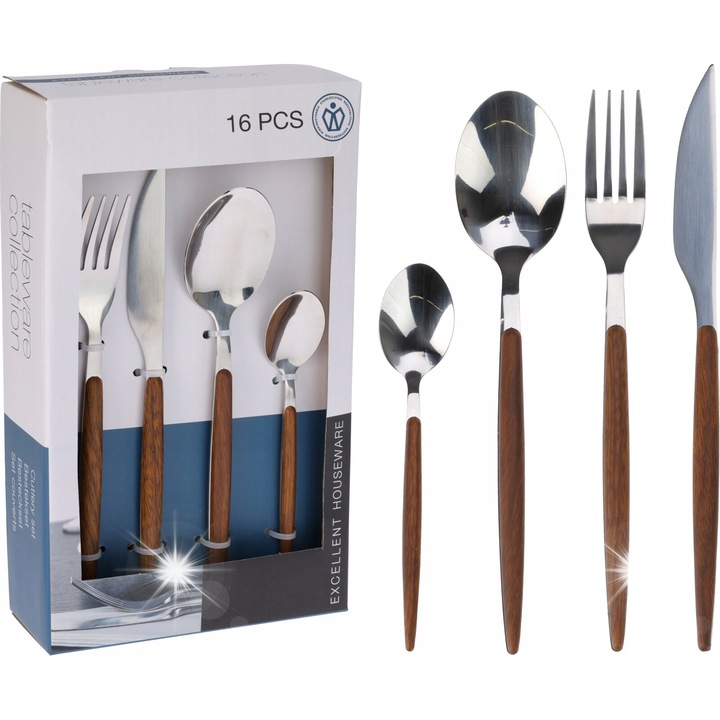 Set tacamuri 24 piese, Orion, inox, argintiu, pentru 4 persoane