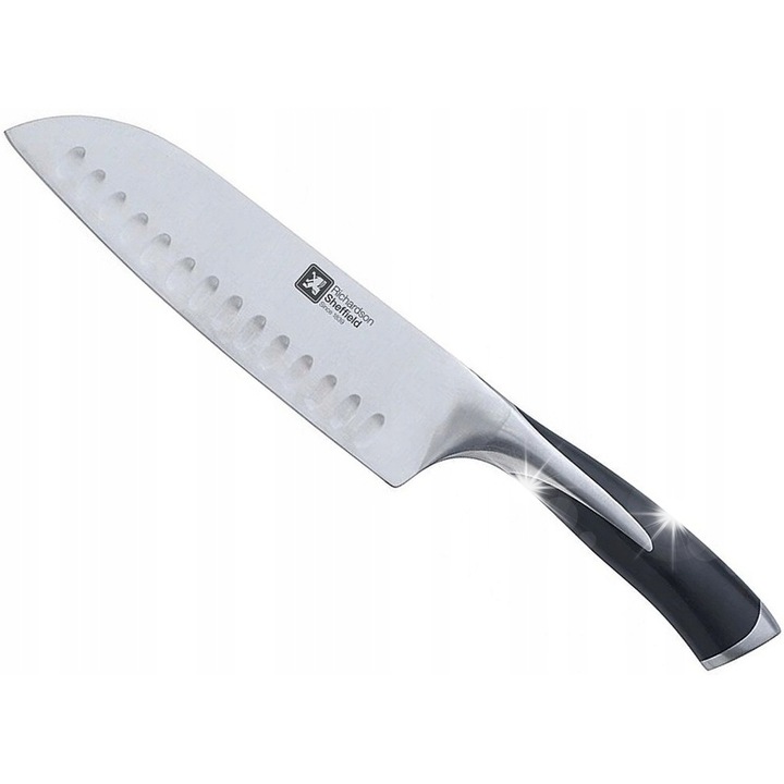 Cutit Santoku Richardson Sheffield KYU, 17,5cm, otel inoxidabil, maner negru