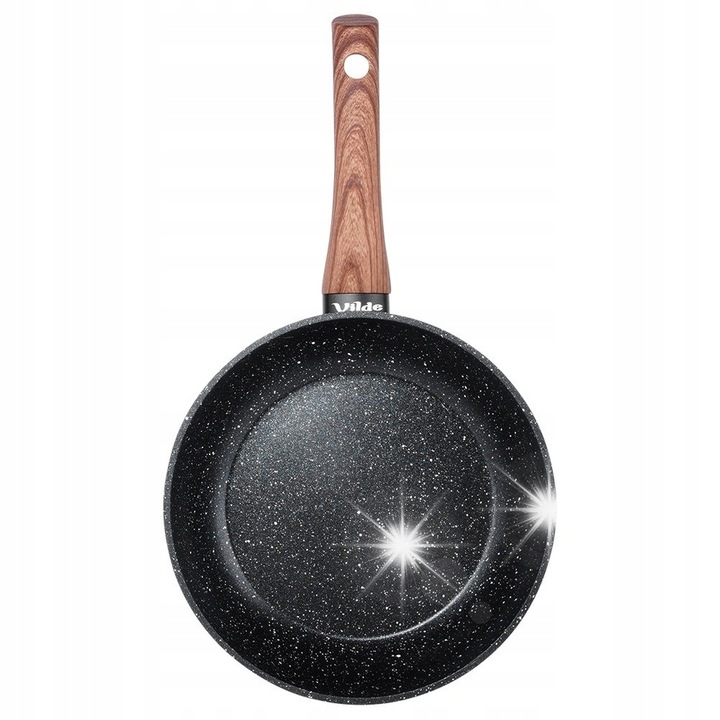 Tigaie VILDE 20 cm, aluminiu, neagra, antiaderenta, pentru toate tipurile de plite