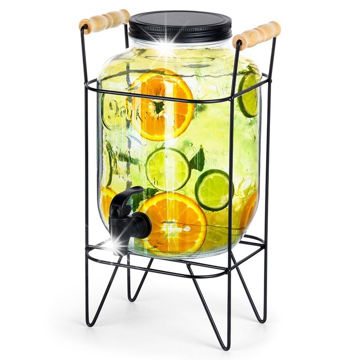 Диспенсър за напитки със стойка, 4.2л, прозрачно стъкло, 23x20x34см