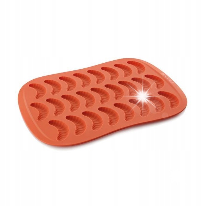 Forma prajituri Tescoma, silicon, 25 guri, 39x27cm, coral