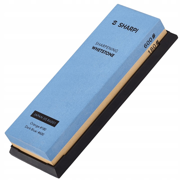Ascutitoare cutite, Sharpi, din piatra, 180x60x28mm, gradare 180/600, set cu suport antiderapant