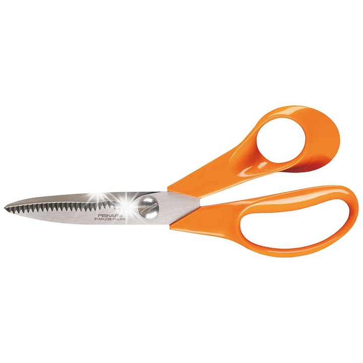 Foarfeca bucatarie Fiskars, 18,5cm, inox, ergonomic, rezistent la socuri