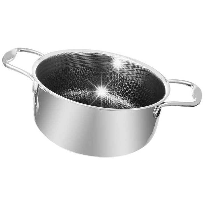 Orion COOKCELL HYBRYD tapadásmentes rozsdamentes acél edény 20cm 2,75L, ezüst