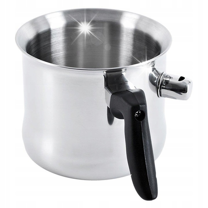 Oala pentru gatit lapte Orion, 2,5L, inox, 18cm, negru-silver