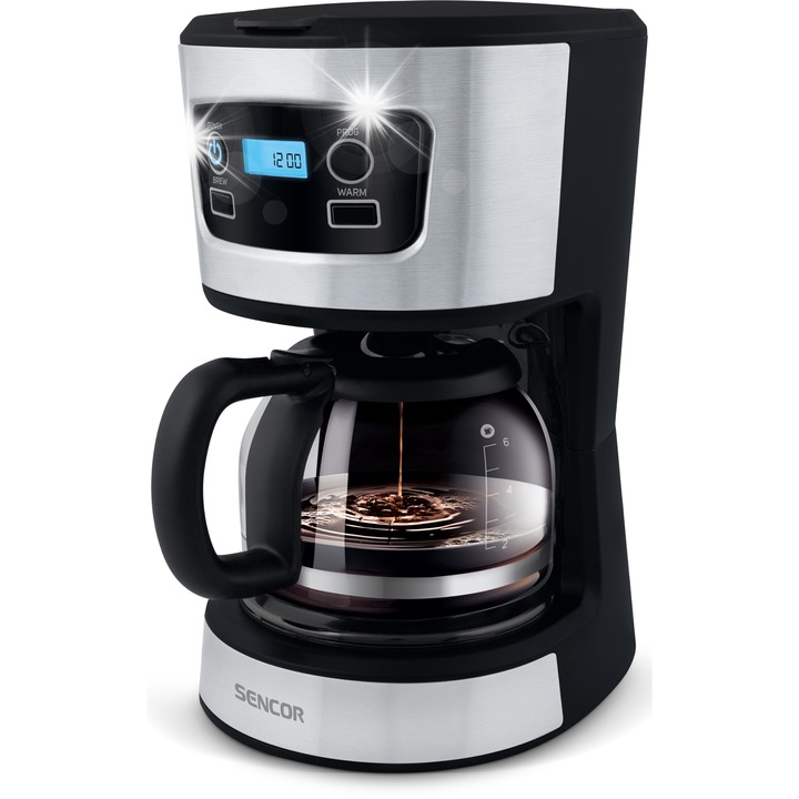 Cafetiere Sencor SCE 3700BK 700W 0,75L, compacta, design modern, neagra