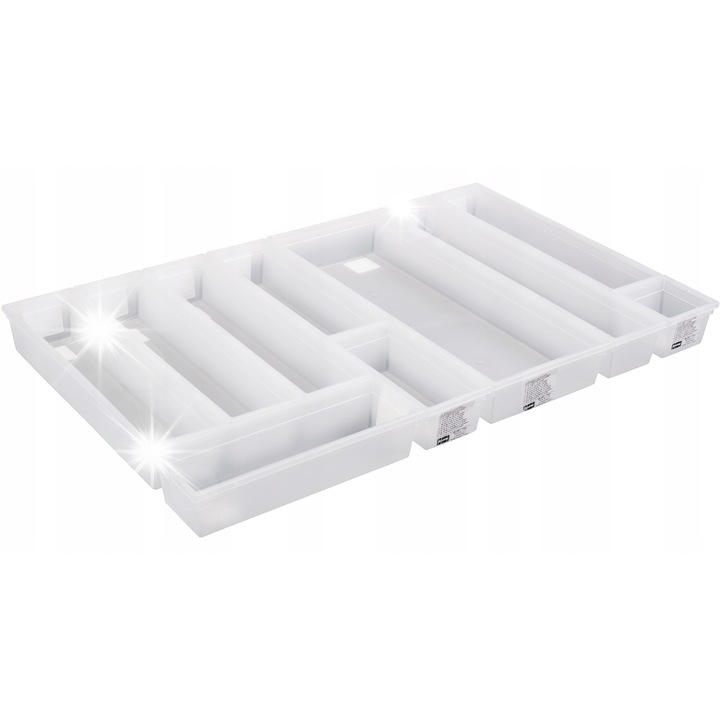 Органайзер за прибори Rotho Basic, 10 части, прозрачен, 60x37,5x5см