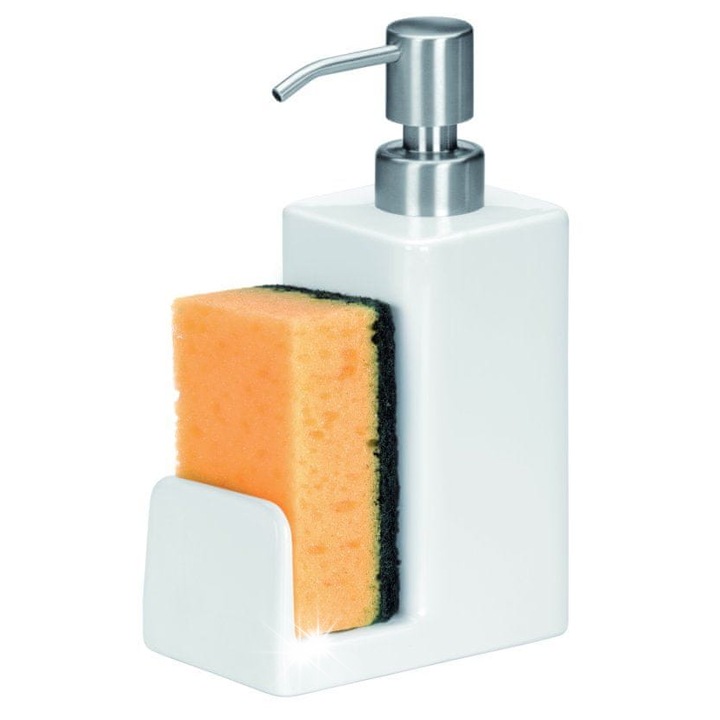 Tescoma mosogatószer adagoló, 350ml, inox, kerámia, szivacstartóval