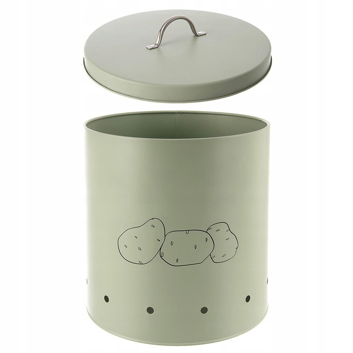 Метална кутия за храна Orion Greenish 8,7L, зелена, 22,5x22,5x26см, с вентилация