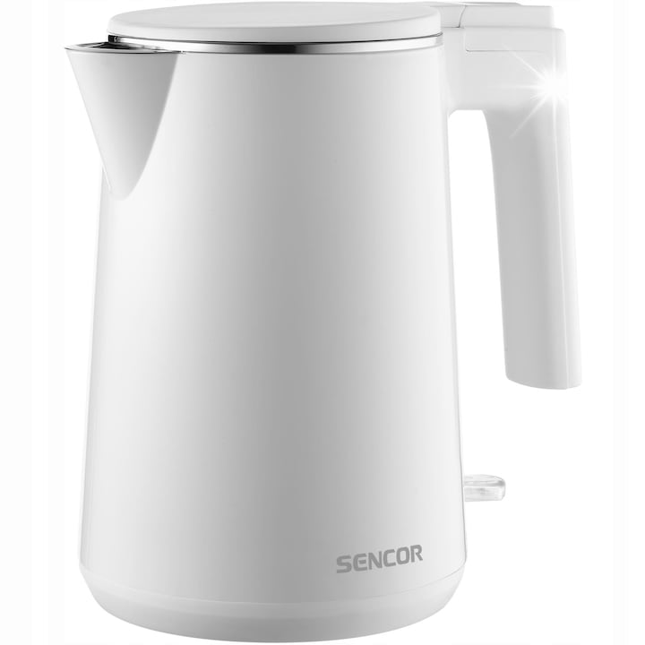 Sencor SWK 0155WH elektromos vízforraló, 1L, 1500W, levehető szűrő, fehér