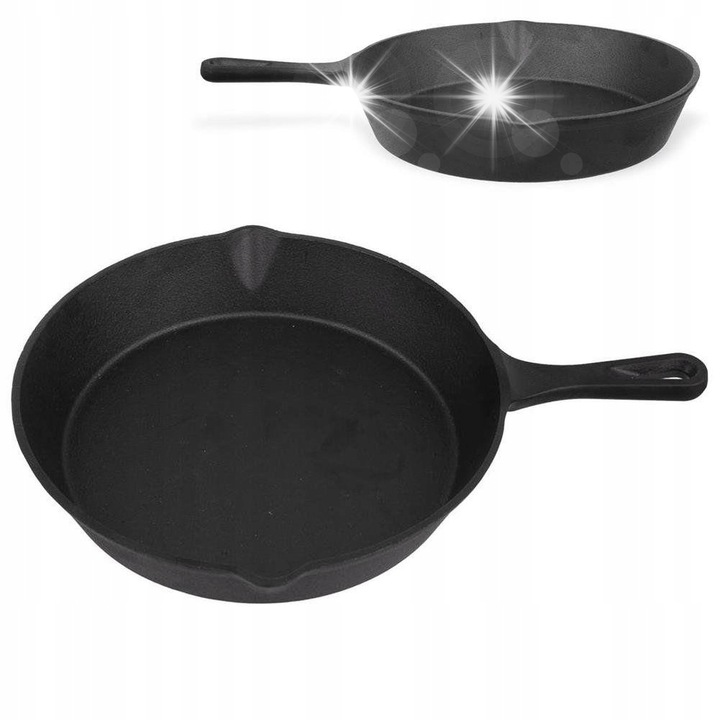 Чугунен тиган Orion, 25 см, черен, за готвене на огън или скара