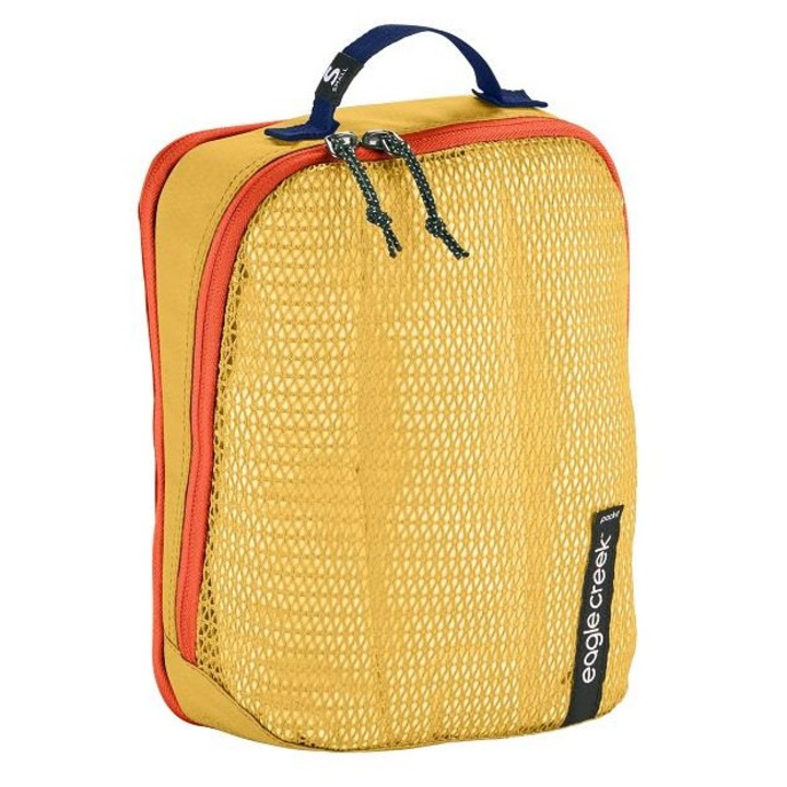 Csomagrendező táska, Eagle Creek, sárga, kompakt, kihúzható, 25.5x18x8cm