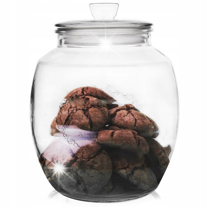 Pojemnik sticla cu capac Orion, 2,2L, 19x15cm, transparent, pentru alimente