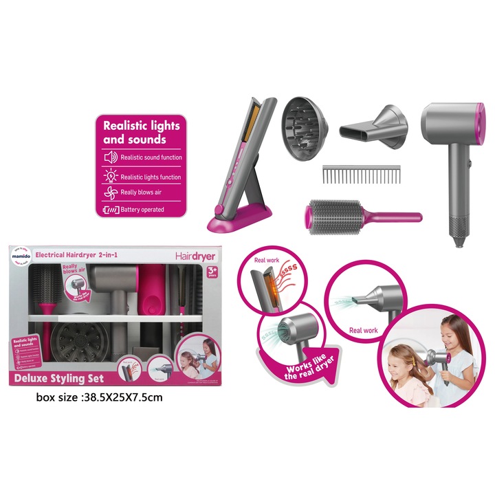 Mamido Fodrász szett - hajszárító, hajvasaló, kiegészítők MT1173