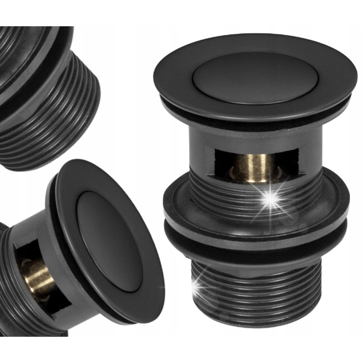 Korek automat pentru chiuveta Royal Sanitary, click-clack, negru, 41mm