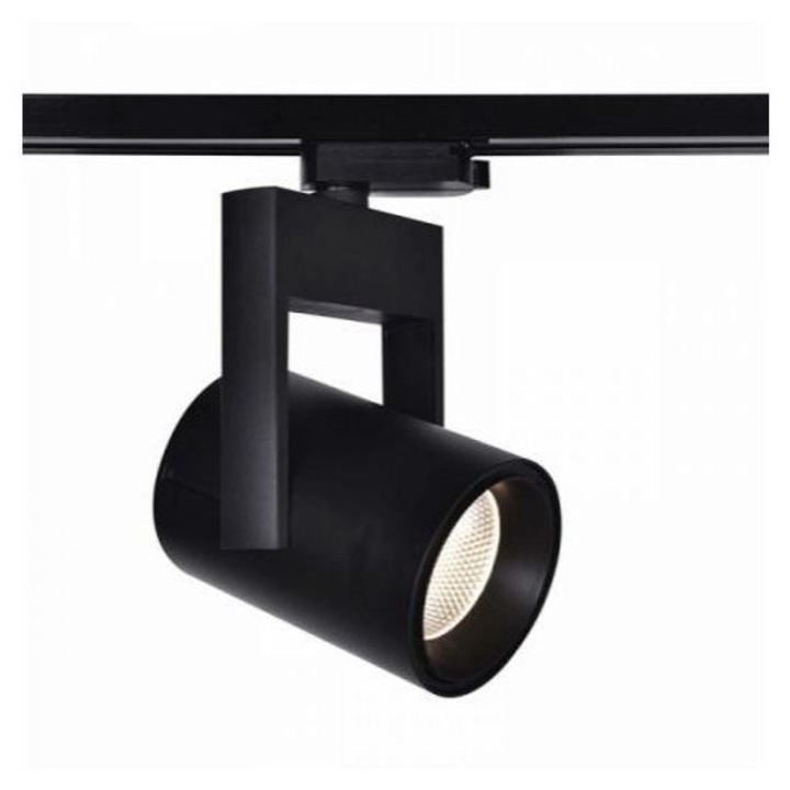 Sínes LED lámpa, track light, 1 fázisú, 2 pólusú, 35 Watt, 38°, meleg fehér, fekete, Elmark