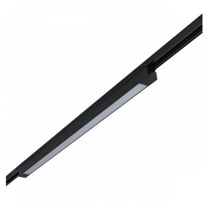 Sínes LED lámpa, track light, lineáris, 1 fázisú, 2 pólusú, 60 Watt, 88 cm, meleg fehér, fekete, Elmark