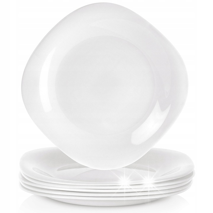 Orion, LUNA, 20x20cm, fehér, 6 db desszert tányér készlet