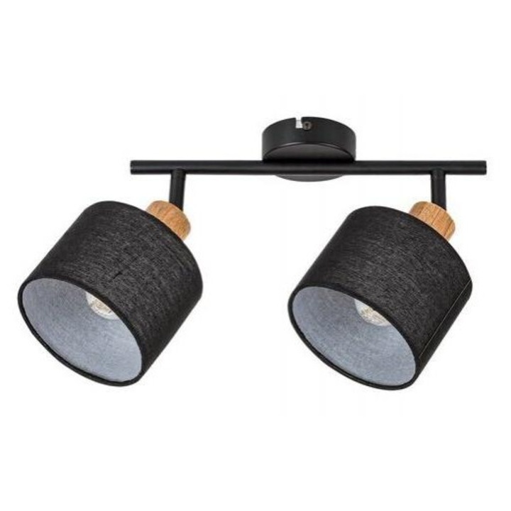 Miguel, ind.szpot lámpa.E14 2xMAX40W, tölgy, fekete