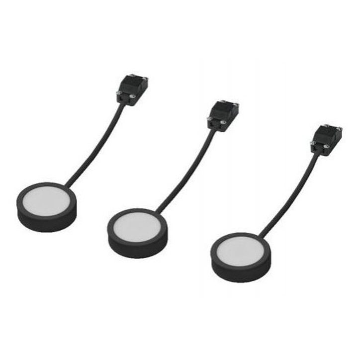 Ledvance Undercabinet Spot bútorvilágító LED lámpa, 3 W, melegfehér, fekete, 3 darabos