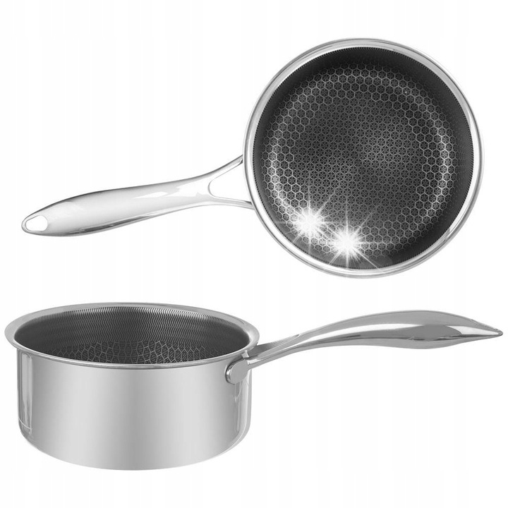 Rondel inoxidabil neaderent Orion COOKCELL HYBRYD 1,5L, 16cm, argintiu