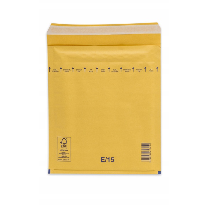 Set Plicuri Cu Bule, Neopak, E15, Ecologice Hartie Fsc® + Folie Reciclata, Plicuri Puternice Si Durabile Care Protejeaza Obiectele Trimise, Folie Cu Bule De Inalta Calitate Din Reciclare, Inchidere Permanenta, 240 x 275 mm, Maro, 100 Buc