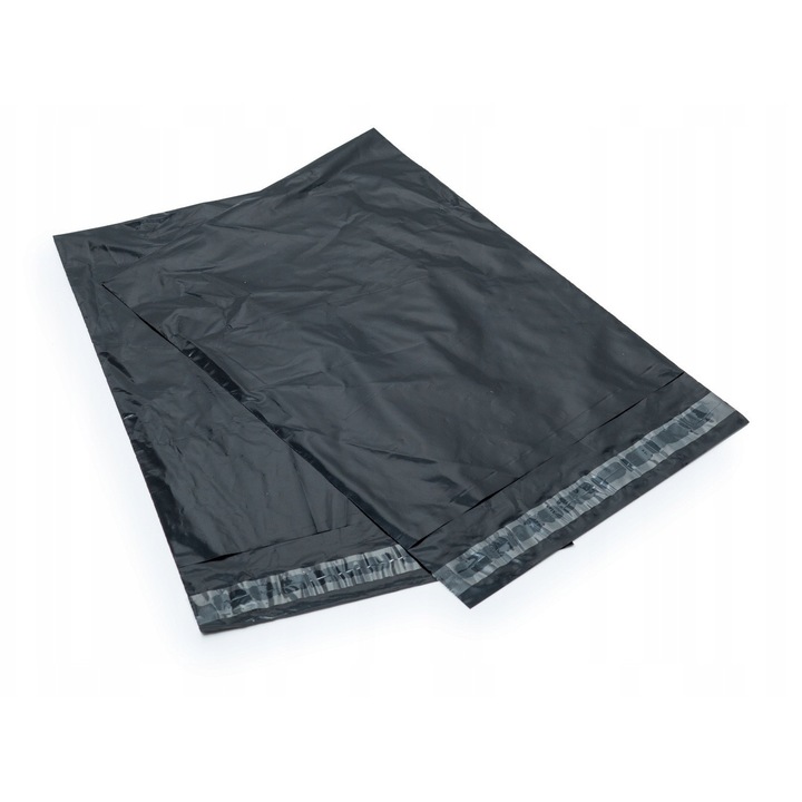 Set Folii De Expediere, Neopren, Fabricate Din Polietilen, Calitate Inalta, Metoda De Inchidere Autocolanta, Durabilitate Si Inchidere Sigura, 400 Mm X 500 Mm, Negru, 50 Buc