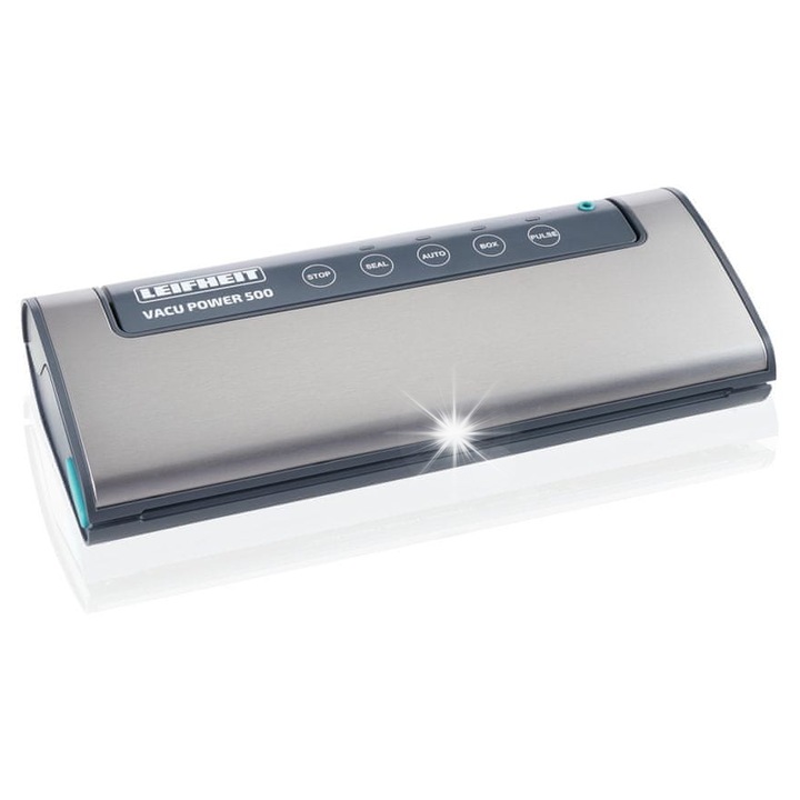 Aparat de vidat Leifheit Vacu Power 500, 10 pungi 20x30cm, gri, 120W