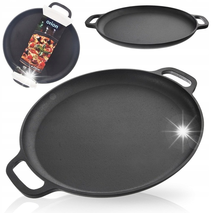 Чугунен тиган Orion, 42,5x35x3см, черен, за газ, индукция, грил, с удобни дръжки