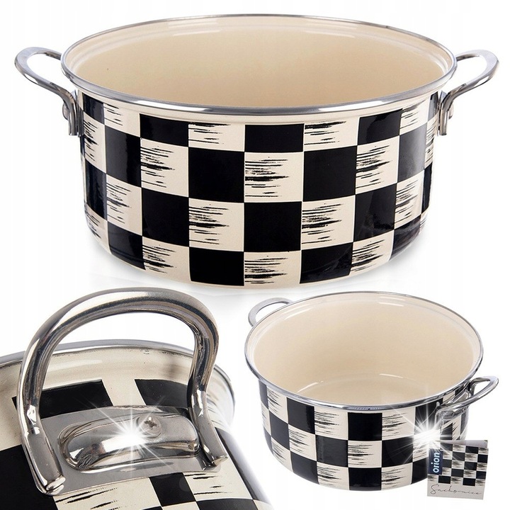 Oala emaliata Orion, 26 cm, 5L, multicolor, pentru gatit pe gaz si inductie