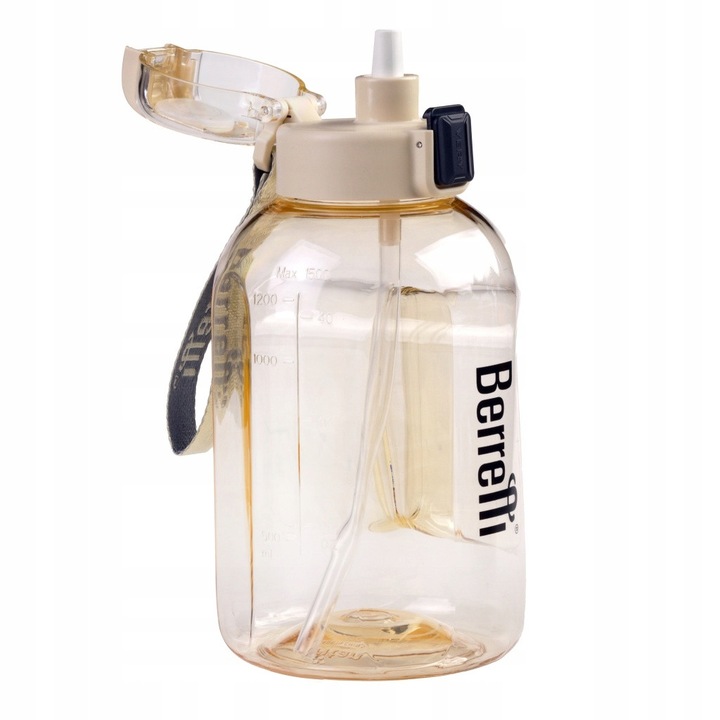 BERRETTI 1500 ml-es vizespalack, krém, Tritan, UV-álló, 12,2x23,3 cm