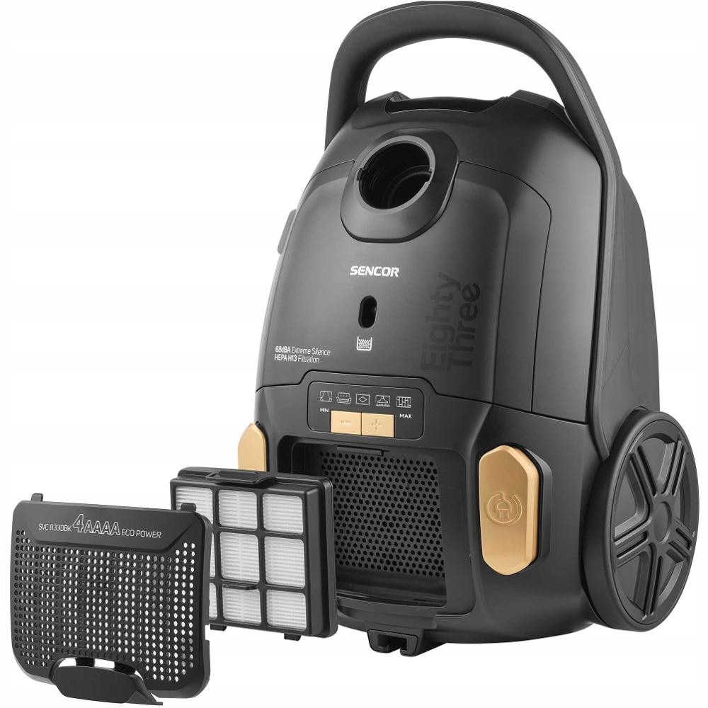 Aspirator Sencor SVC 8330BK, 800W, 3L, HEPA H13, 4AAAA, negru/auriu