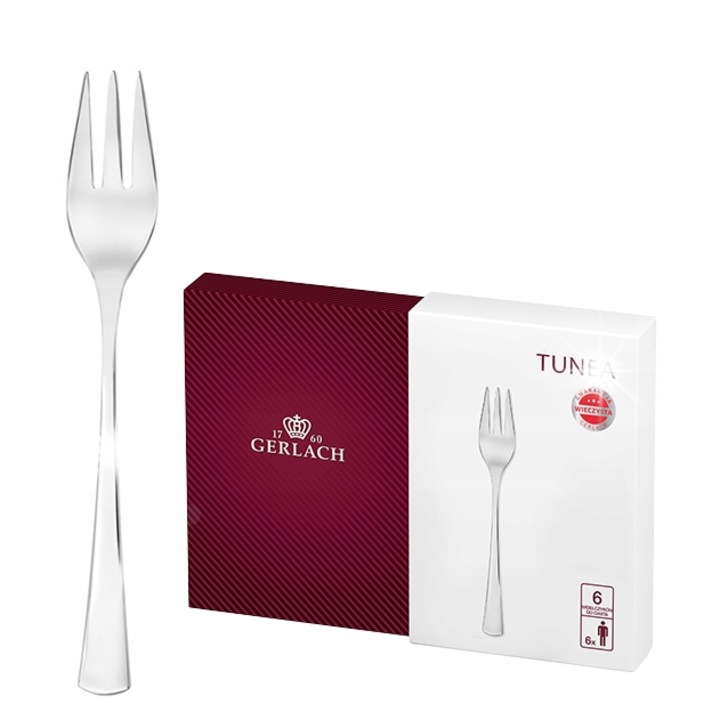 TUNEA, Gerlach, 18/10 rozsdamentes acél, ezüst, 6 darabos süteményvilla készlet