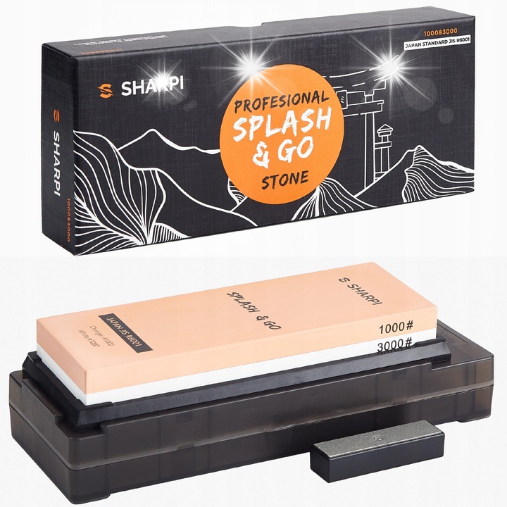 Ascutitor de cutite SHARPI Splash & Go 1000/3000, 11.0mmx4.0mm, antiderapant, cutie de transport