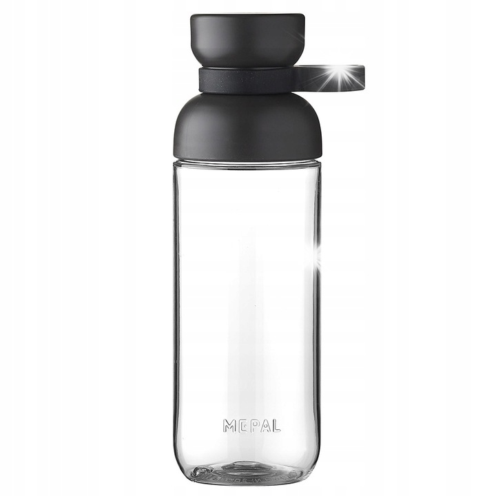 Sticla de apa reutilizabila Mepal Vita 500 ml, plastic PP si tritan, neagra, ecologica, 6,5x20,9cm
