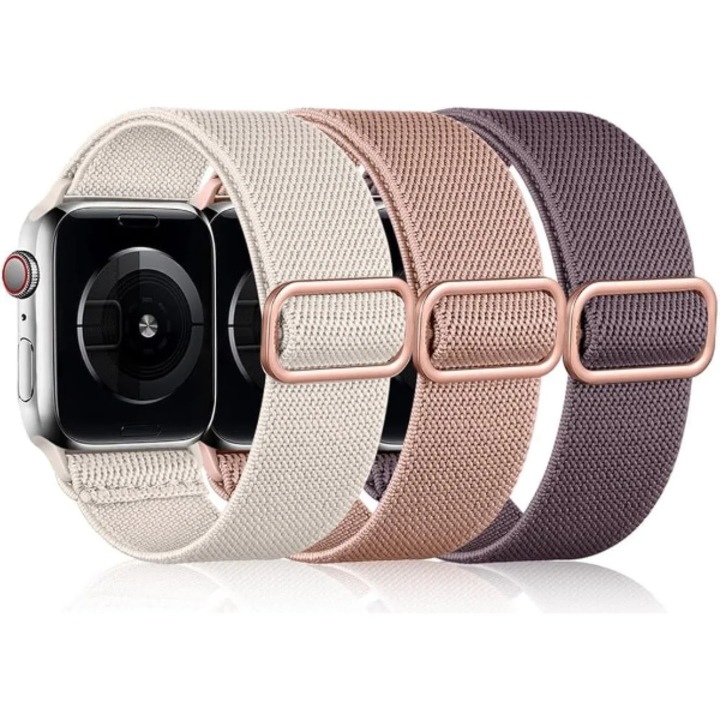 Set 3 Curele Sport Premium din Nailon Reglabile, Compatibile Apple Watch Seria 1–9/SE/Ultra, Unisex, Culori Asortate, Confort Maxim