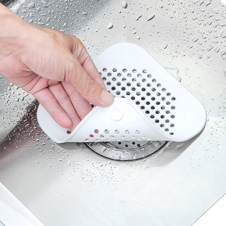 Set 4 site scurgere pentru colectarea firelor de par, SHEFEITE, Protectie Infundare, Gri/Alb