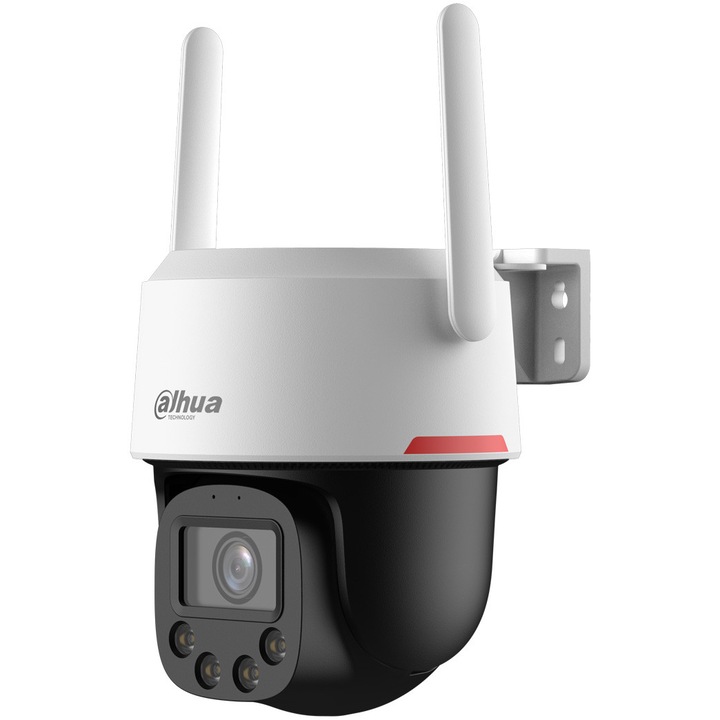 Безжична камера за наблюдение Dahua Compact Outdoor PT DH-IPC-P8FP-PV-0360B-PRO-EUR, 8MP, 3840 × 2160, пълноцветно нощно виждане, интелигентно засичане, интелигентно проследяване, двупосочен разговор, ONVIF, IP66