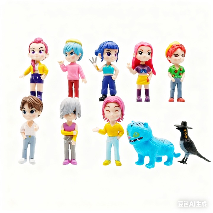 Комплект 10 фигурки K-pop Witch Hunt Q-версия, модерни играчки