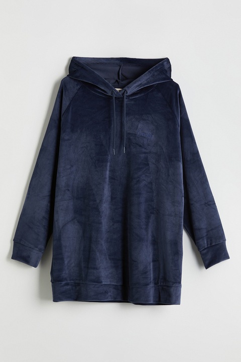 LC WAIKIKI, Hanorac de casa din catifea cu maneci raglan, Albastru ultramarin