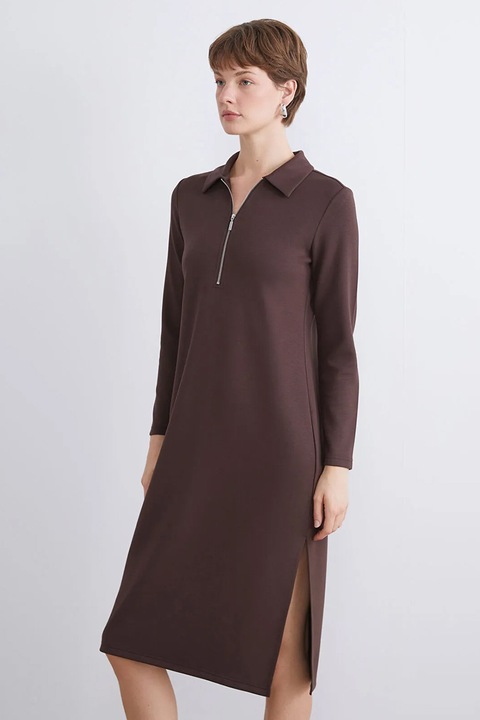 LC WAIKIKI, Rochie midi slim fit Scuba, Maro, XS