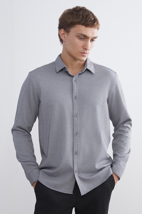 LC WAIKIKI, Camasa regular fit, Gri inchis, S