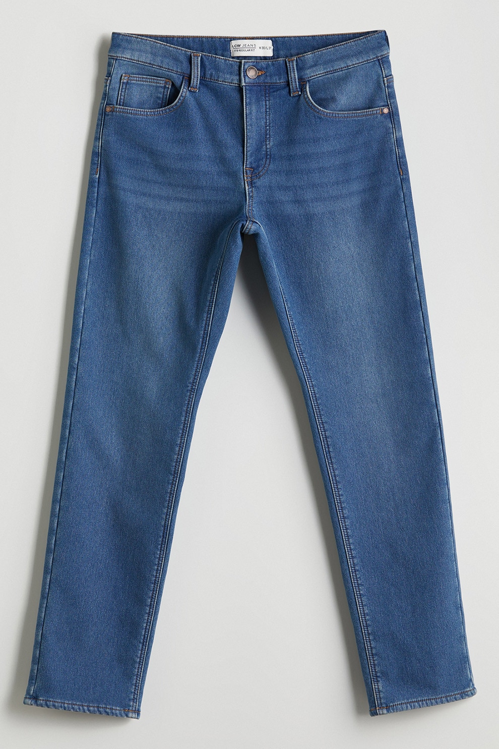 LC WAIKIKI, Blugi slim fit cu captuseala din fleece, Albastru inchis, 30